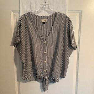 Universal Thread Black and White Striped Crop Top